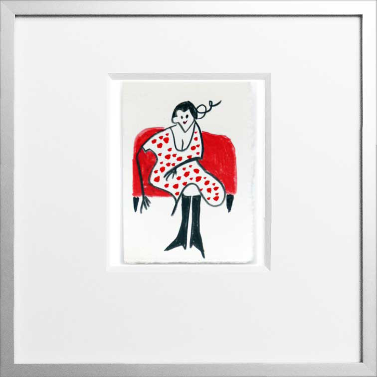 #Art #FineArt #Herz #Kunst #Acryl #Aquarell #Sofa #Frau #Red