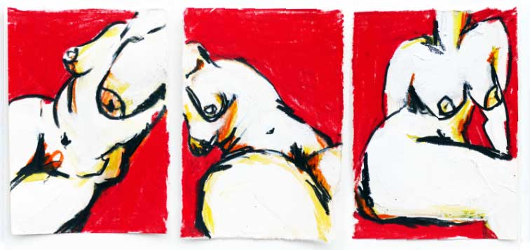 #Art #FineArt #Herz #Kunst #Acryl #Aquarell #Akt #Frau #Nude #sketch #Red